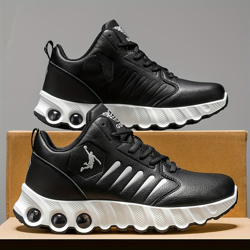 Men's All-Season Basketball Sneakers with Non-Slip Rubber Sole & All-Terrain Grip - Low-Top Lace-Up Shoes for Court, Casual Wear - Durable Synthetic & Cushioned (Year-Round) - ayq