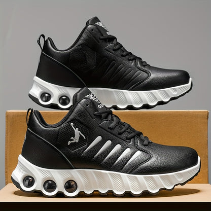 Men's All-Season Basketball Sneakers with Non-Slip Rubber Sole & All-Terrain Grip - Low-Top Lace-Up Shoes for Court, Casual Wear - Durable Synthetic & Cushioned (Year-Round) - ayq