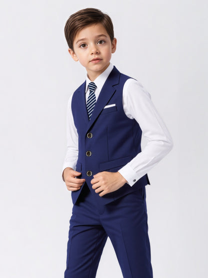 Boys' Casual Suit Vest, Pants & Tie Set for Formal Occasions
