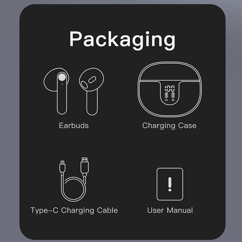 Wireless Earbuds, Wireless in-Ear, USB-C Fast Charge, Clear Sound, Built-in HD Mic, Touch Control, 40H Playtime, for Sport Wireless Headphones