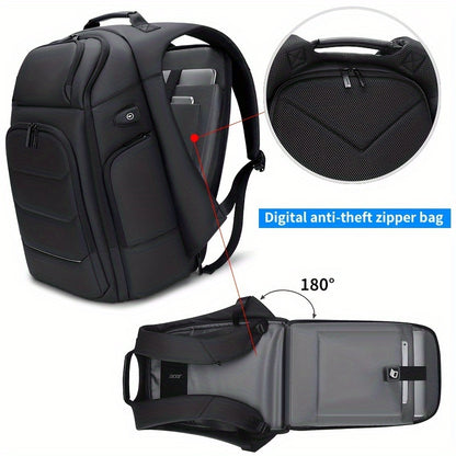 FENRUIEN Men'S Large Capacity Expandable Backpack with USB Charging, 39.62cm Laptop Bag, Durable Oxford Fabric, Multiple Compartments for Travel and Business Use, Travel Backpack   Minimalist Backpack   Durable Zippers, Lapto