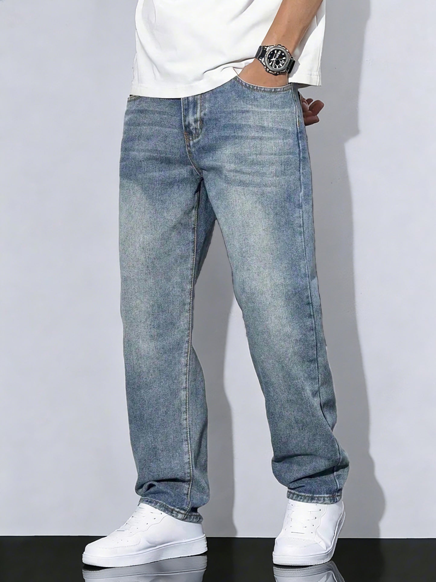 Teen Boys' Casual Light Blue Boyfriend Fit Denim Jeans