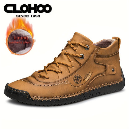 Men's Casual Hand-Stitched Rubber Sole Lace-Up Shoes