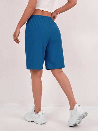 Women's Loose-Fit Quick-Dry Sports Shorts with Zipper Pockets