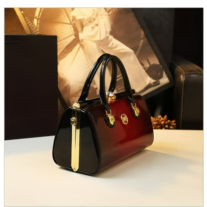 Vintage Red Crossbody Bag for Women with Rhinestone Detail