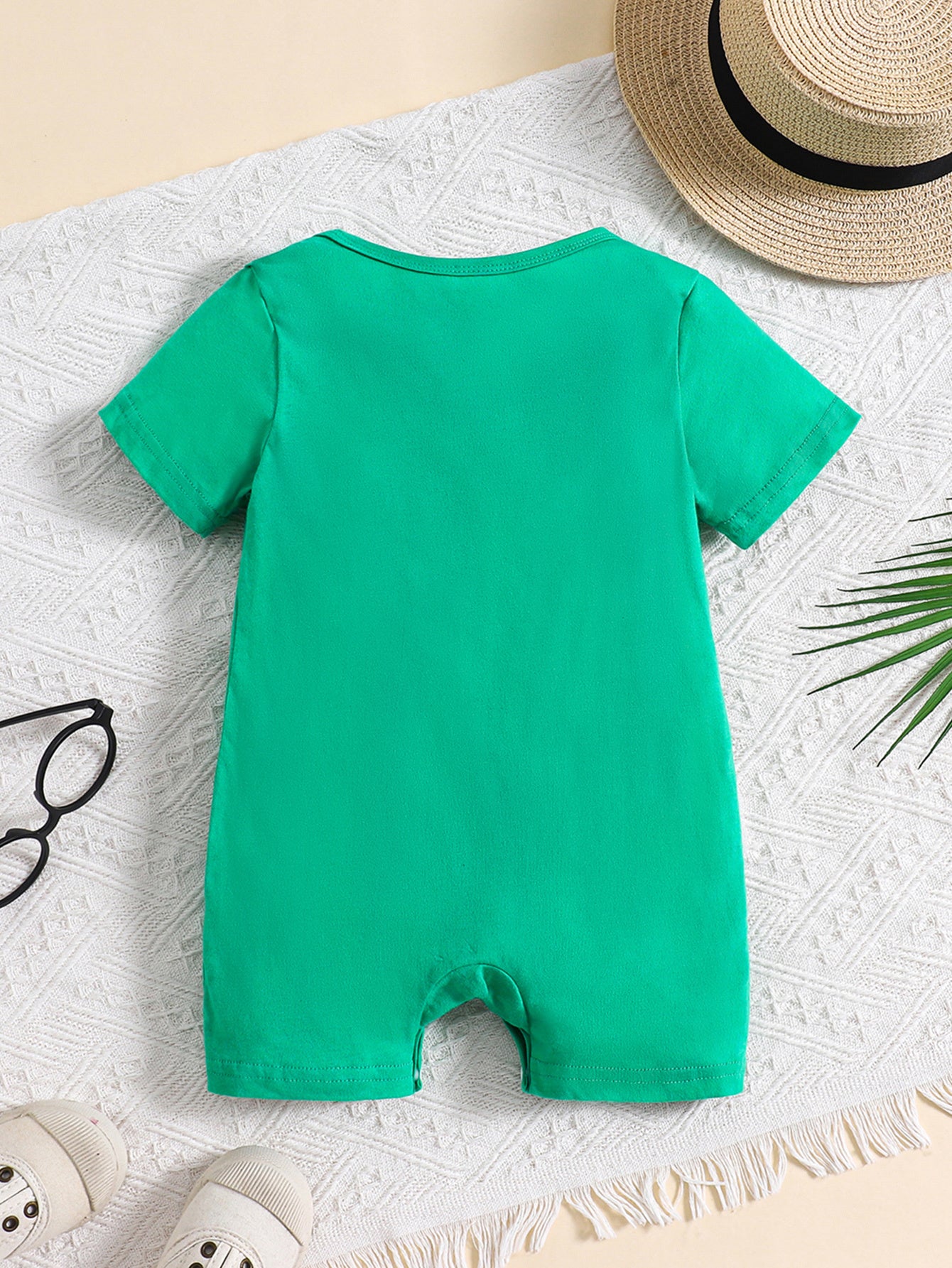 Baby Boy Summer Bodysuit with Cartoon Print - Soft Cotton Onesie