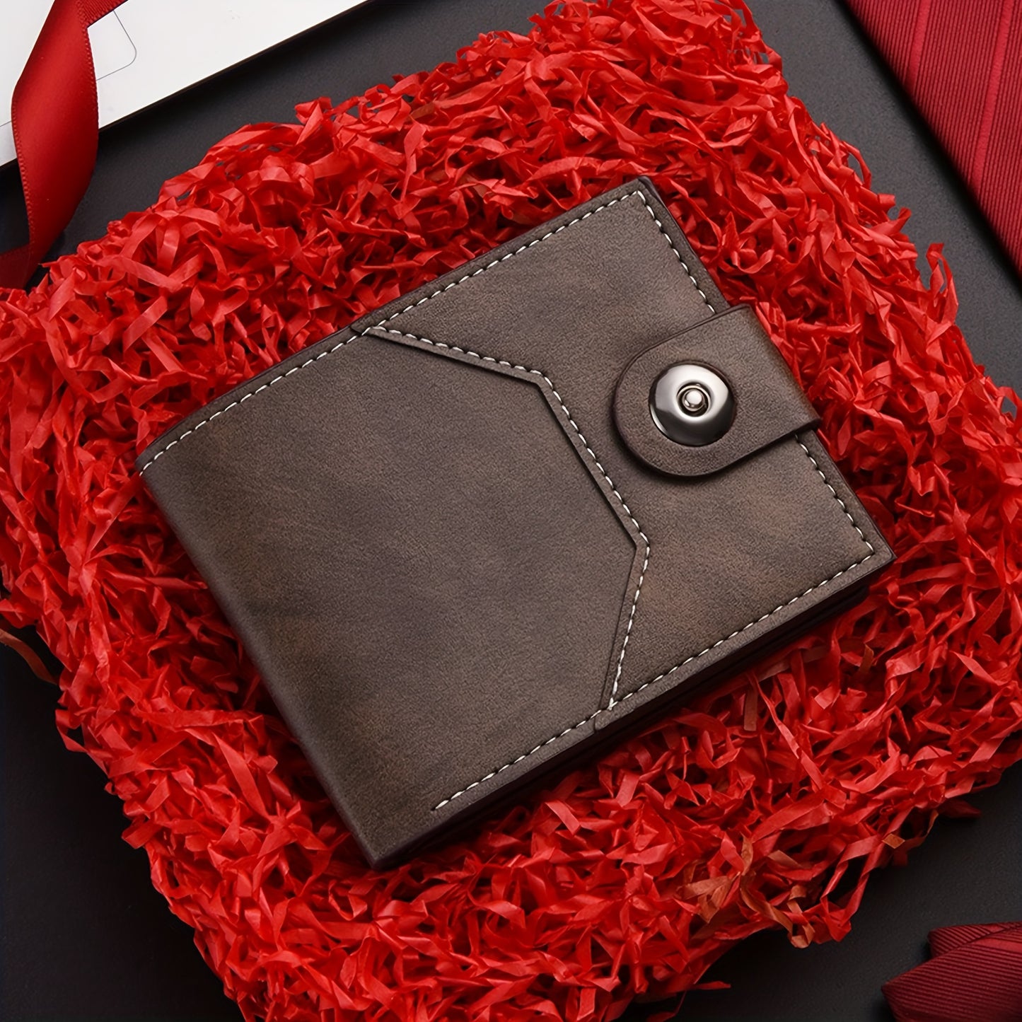 1pc Custom Unisex Wallet, Personalized Initial Name Gender-Neutral Business Wallet with Snap Closure, Multiple Card Slots, Credit Card Holder, Coin Purse, Available in Black, Dark Brown, Light Brown