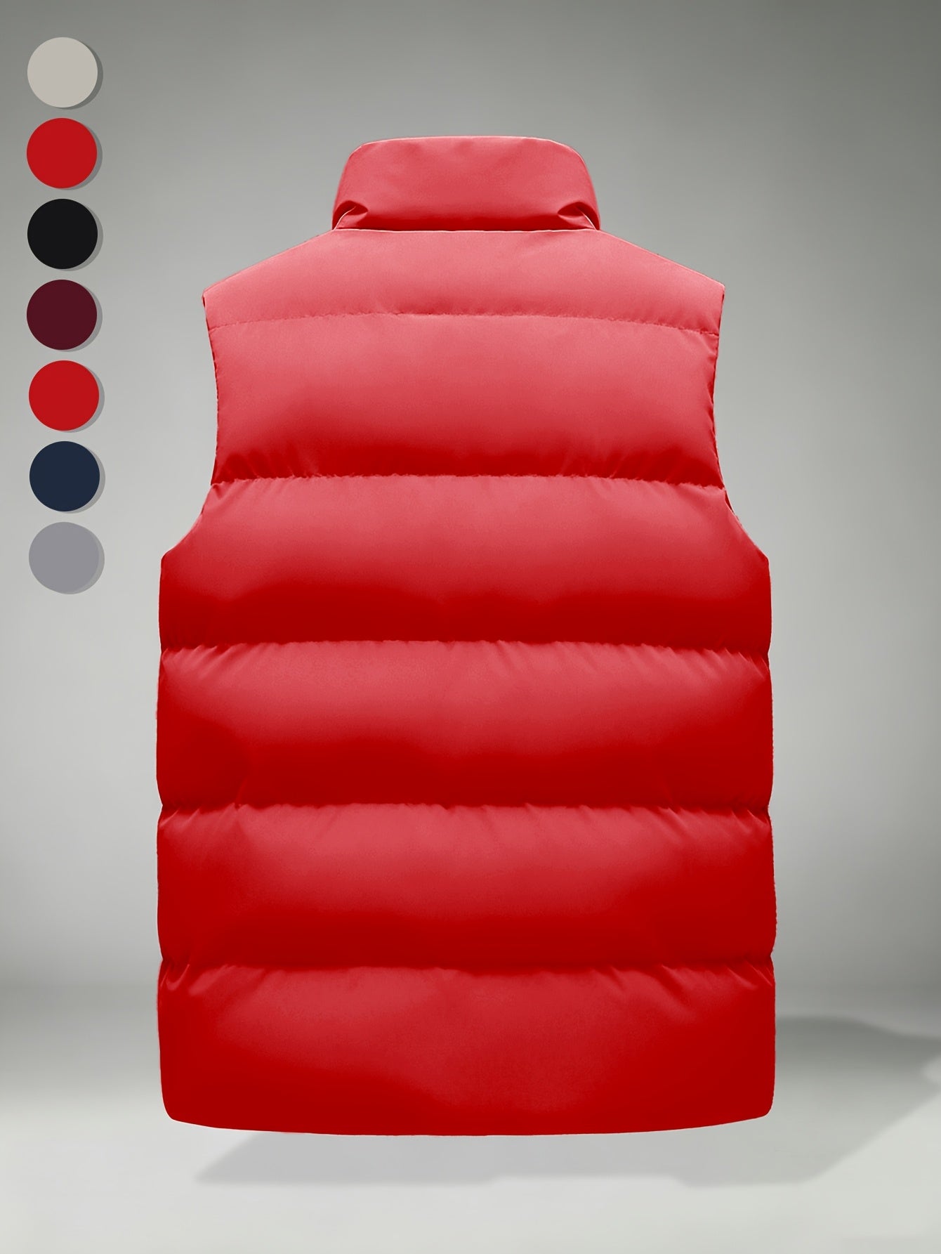 Men's Autumn-Winter Stand Collar Warm Polyester Vest