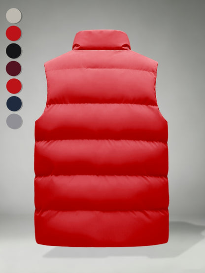 Men's Autumn-Winter Stand Collar Warm Polyester Vest