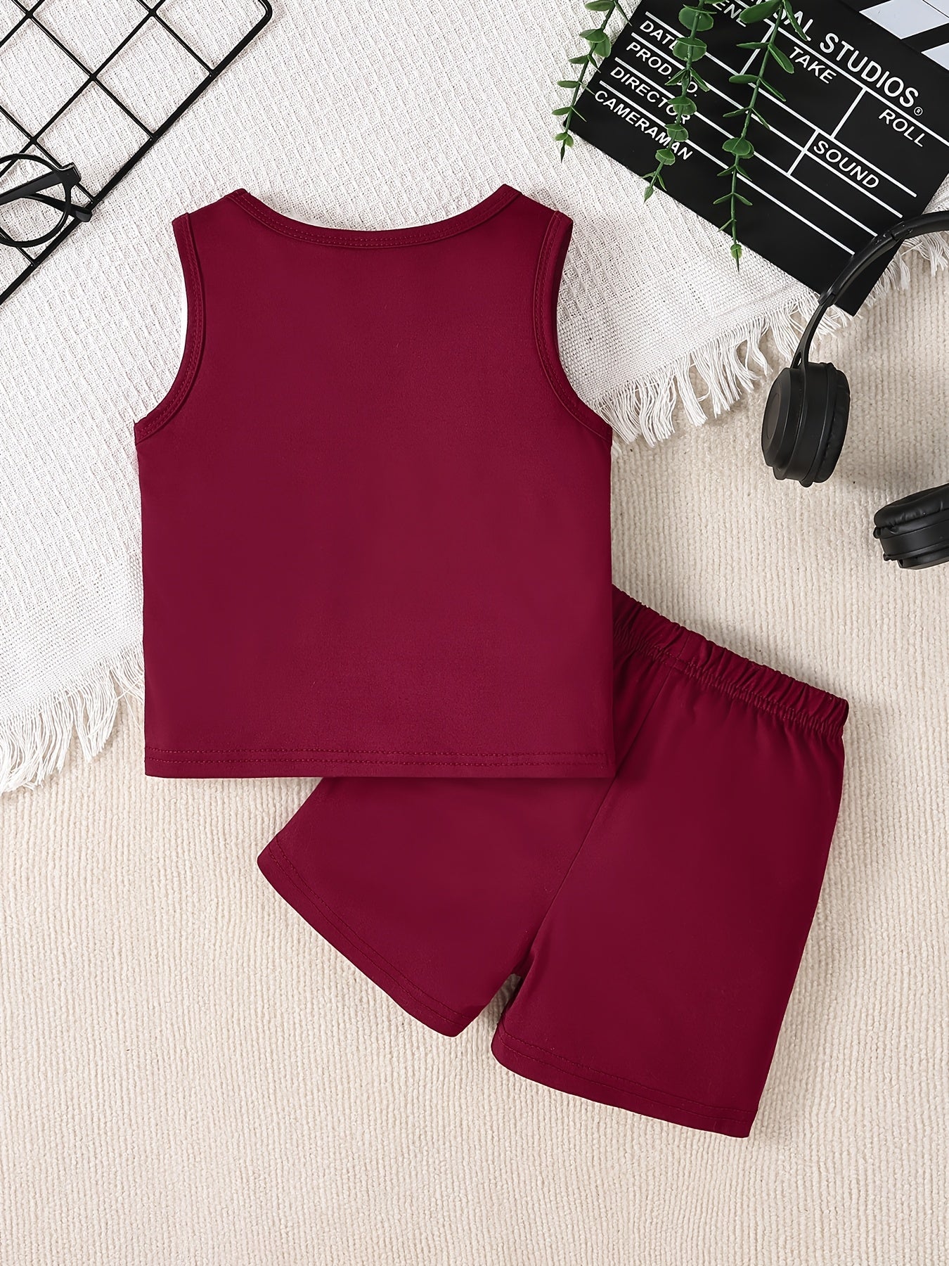 Boys' Casual Tank Top and Shorts Set, Lightweight Polyester