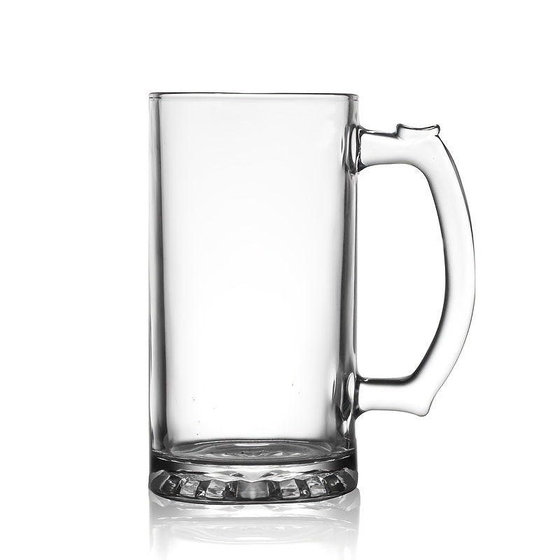 Extra Large Glass Beer Mug with Football Design and Handle