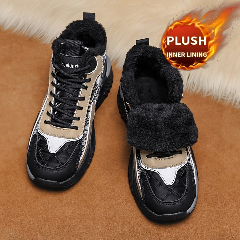 Men's Winter Chukka Boots, Fleece-Lined Outdoor Hiking Shoes