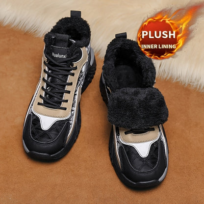 Men's Winter Chukka Boots, Fleece-Lined Outdoor Hiking Shoes