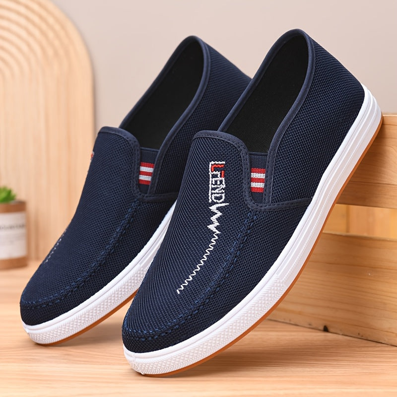 Men'S Casual Slip-On Loafers | Fabric Upper, PVC Sole, Slip-Resistant, Lightweight and Comfortable, Ideal for Daily Wear, Training, and Parties - ayq
