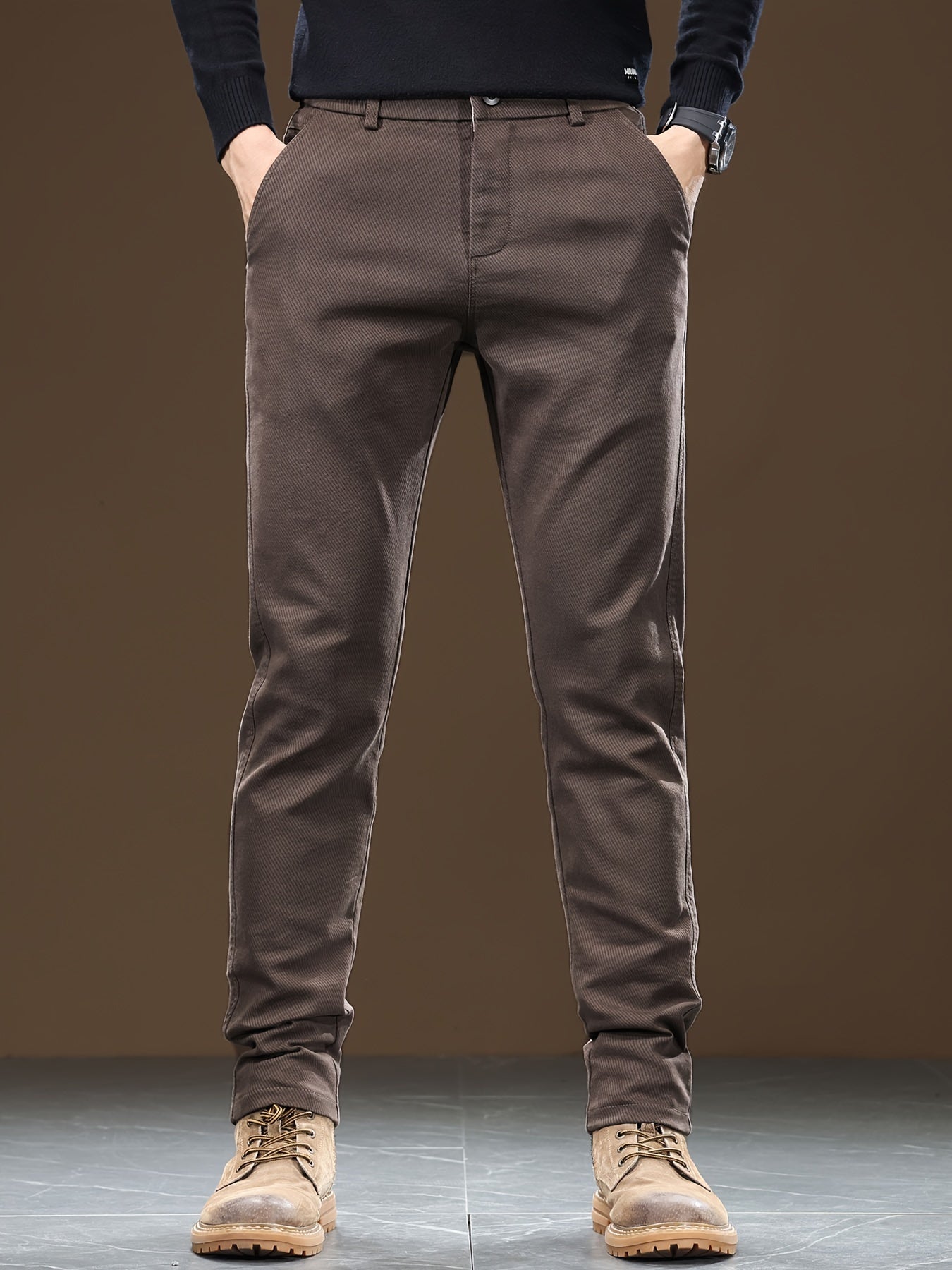 Men's Slim-Fit Cotton Blend Business Casual Pants