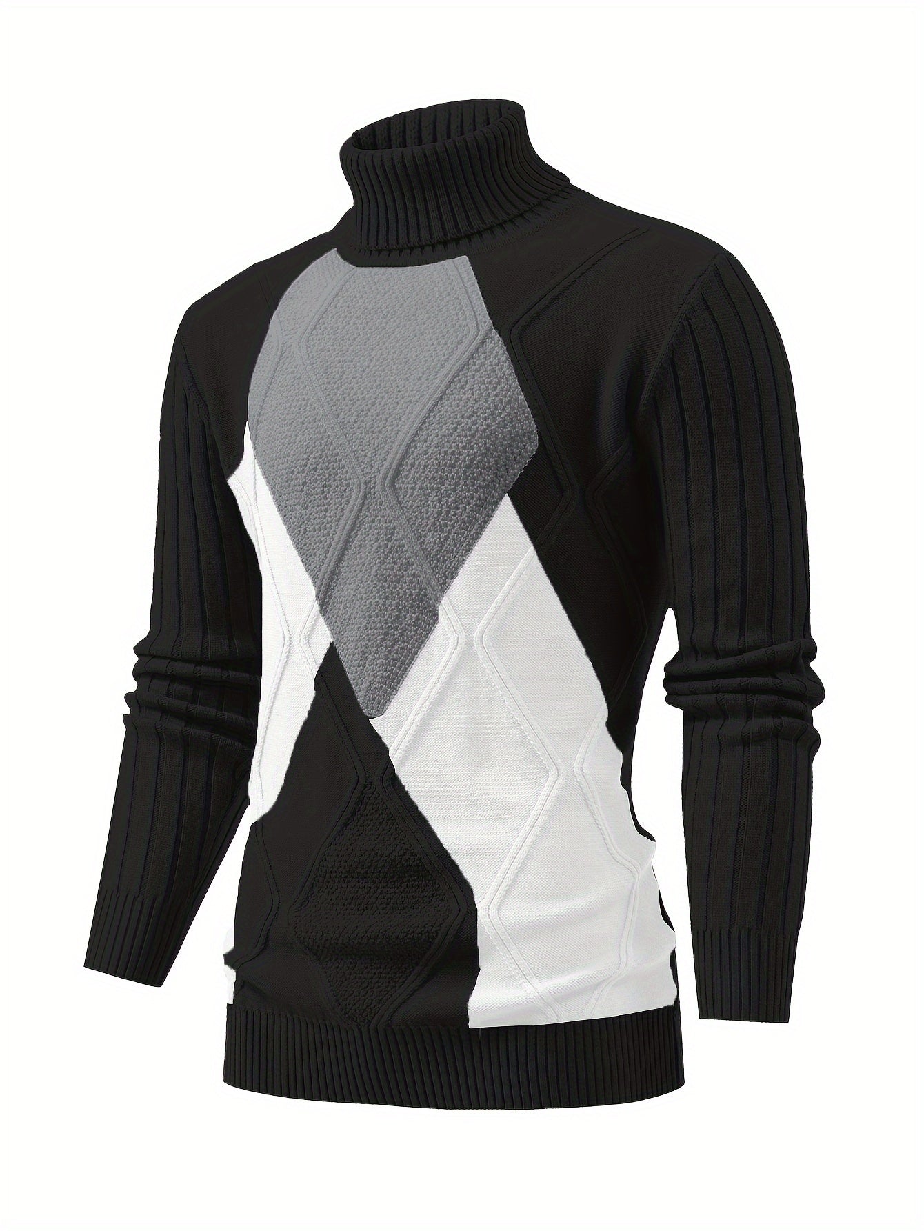 New Fashion Men'S Pullover with Color-Blocked Knitted Long Sleeves from Tie Mu Zhen OBM.