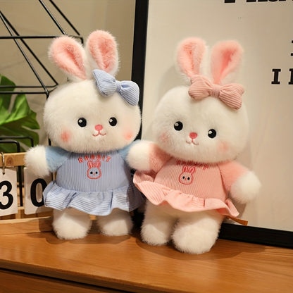 28cm/11.02in Rabbit Plush Colorful Rabbit Doll Cute Bunny Plush Rabbit Doll Toy Creative Cartoon Cute Rabbit Plush Doll Valentine's Day Birthday Gift Christmas Gift