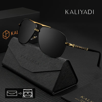 Men's Classic Polarized Sunglasses with Case - Casual Metal Frame