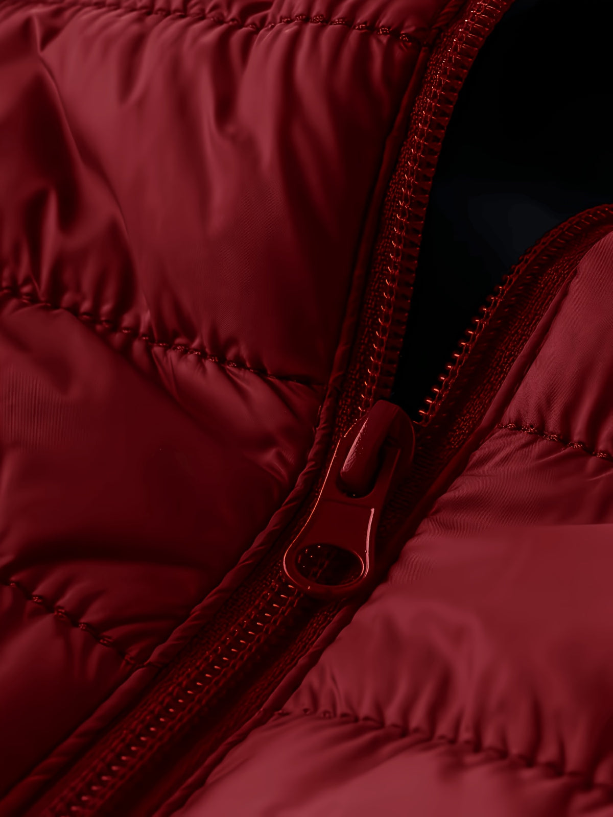 Men's Quilted Hooded Jacket with Ribbed Cuffs for Winter