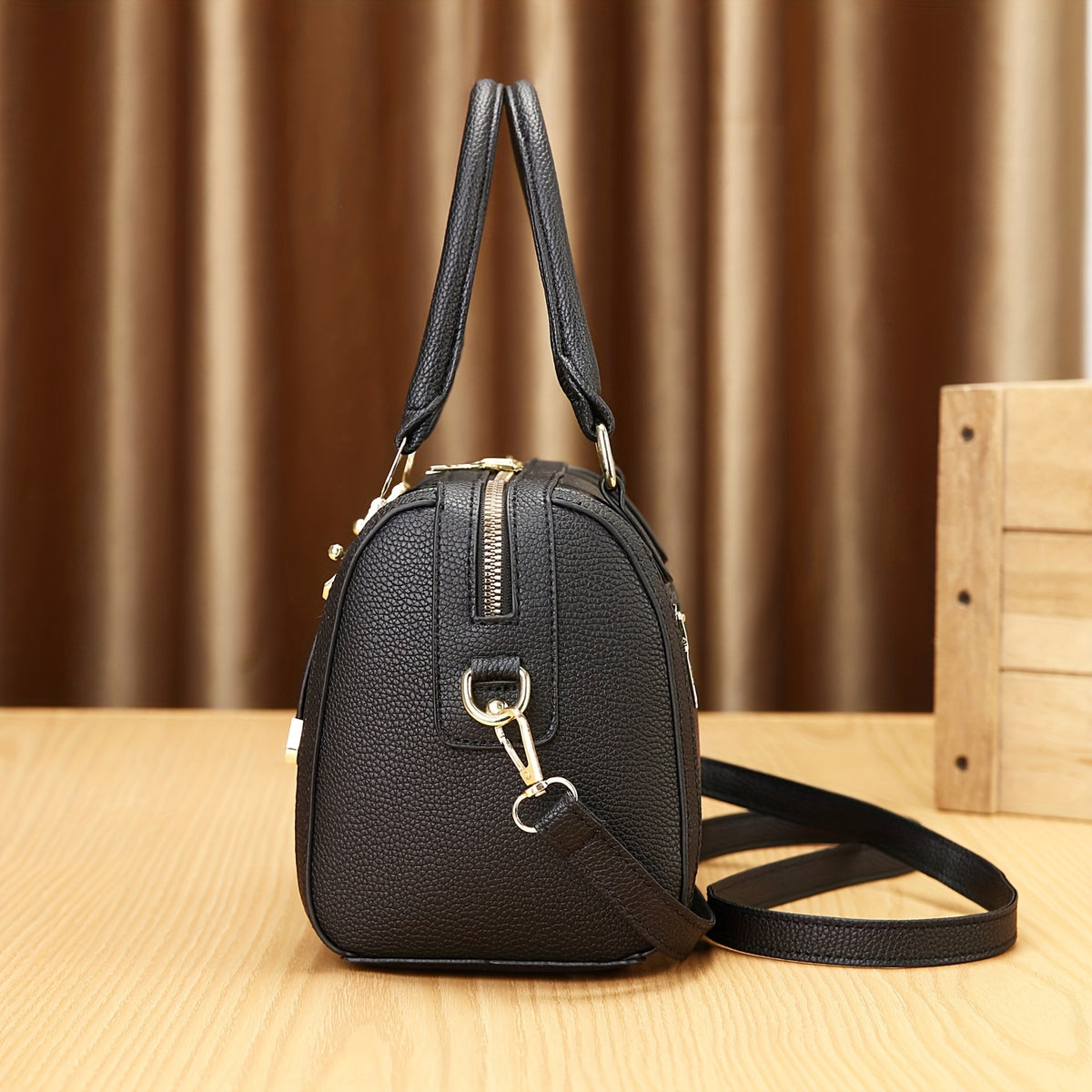 Elegant Faux Leather Tote Bag for Women with Large Capacity