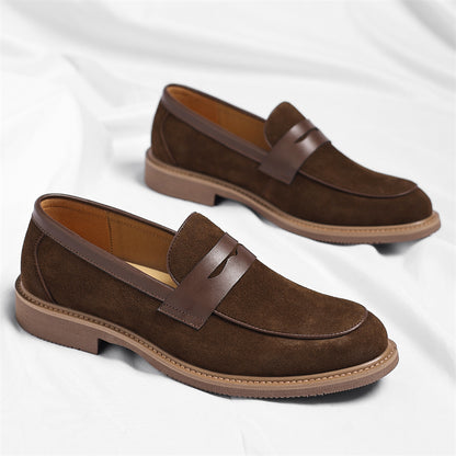 Men's Lift Loafers with Round Toe - British Style Casual Sneakers