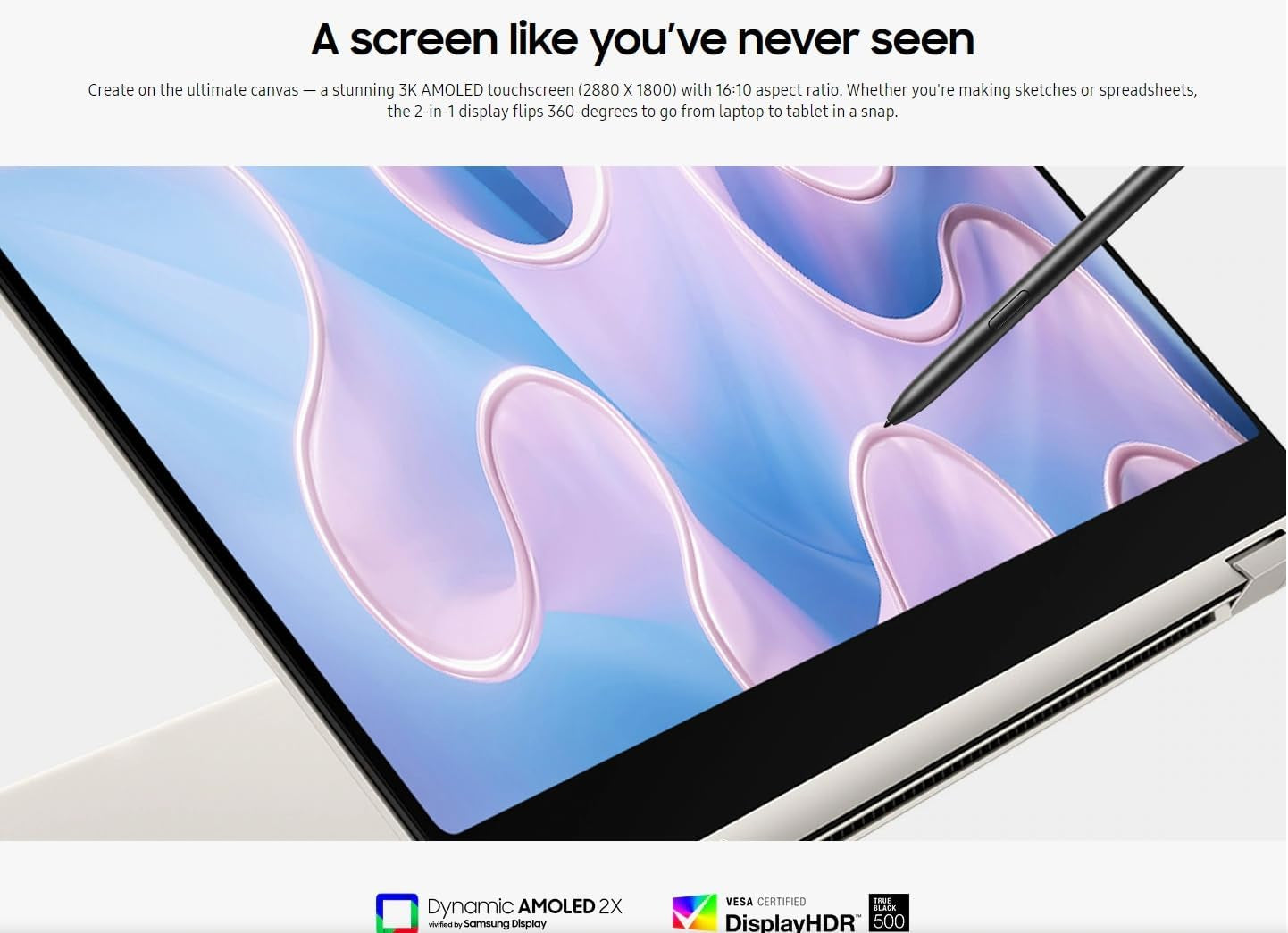 Samsung Galaxy Book3 Pro 360 2-In-1 Laptop (16" 3K AMOLED Touchscreen, Intel I7-1360P, 16GB Ram, 2TB Ssd), Ist Pen, Win 11 Pro W/Ai Copilot, NP960QFG