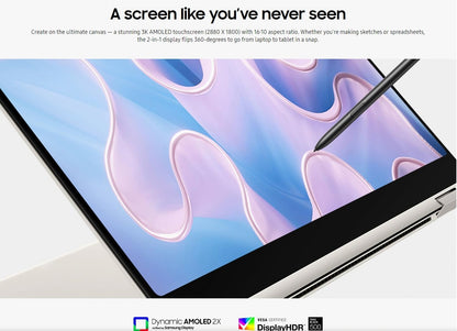 Samsung Galaxy Book3 Pro 360 2-In-1 Laptop (16" 3K AMOLED Touchscreen, Intel I7-1360P, 16GB Ram, 2TB Ssd), Ist Pen, Win 11 Pro W/Ai Copilot, NP960QFG