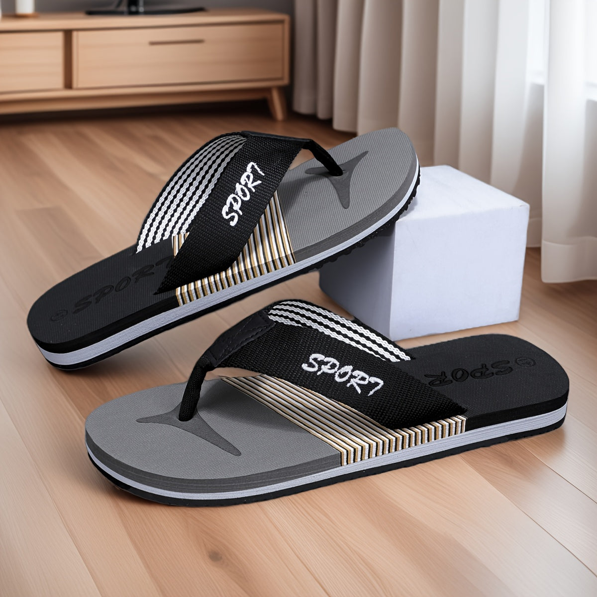Men's Lightweight Breathable Flip-Flops for Summer & Casual Wear