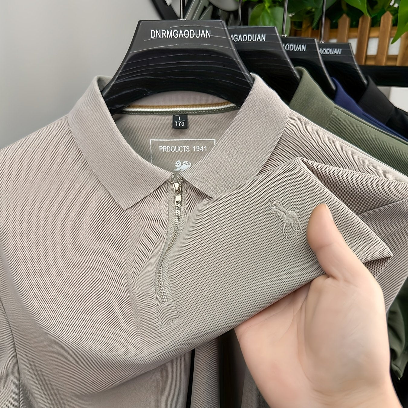 New Stylish Short-Sleeve Polo Shirt with a Zipper, a Breathable Business Fashion Tee, Featuring High-End Embroidery on The Sleeves And an Exquisite Design on The Back - ayq