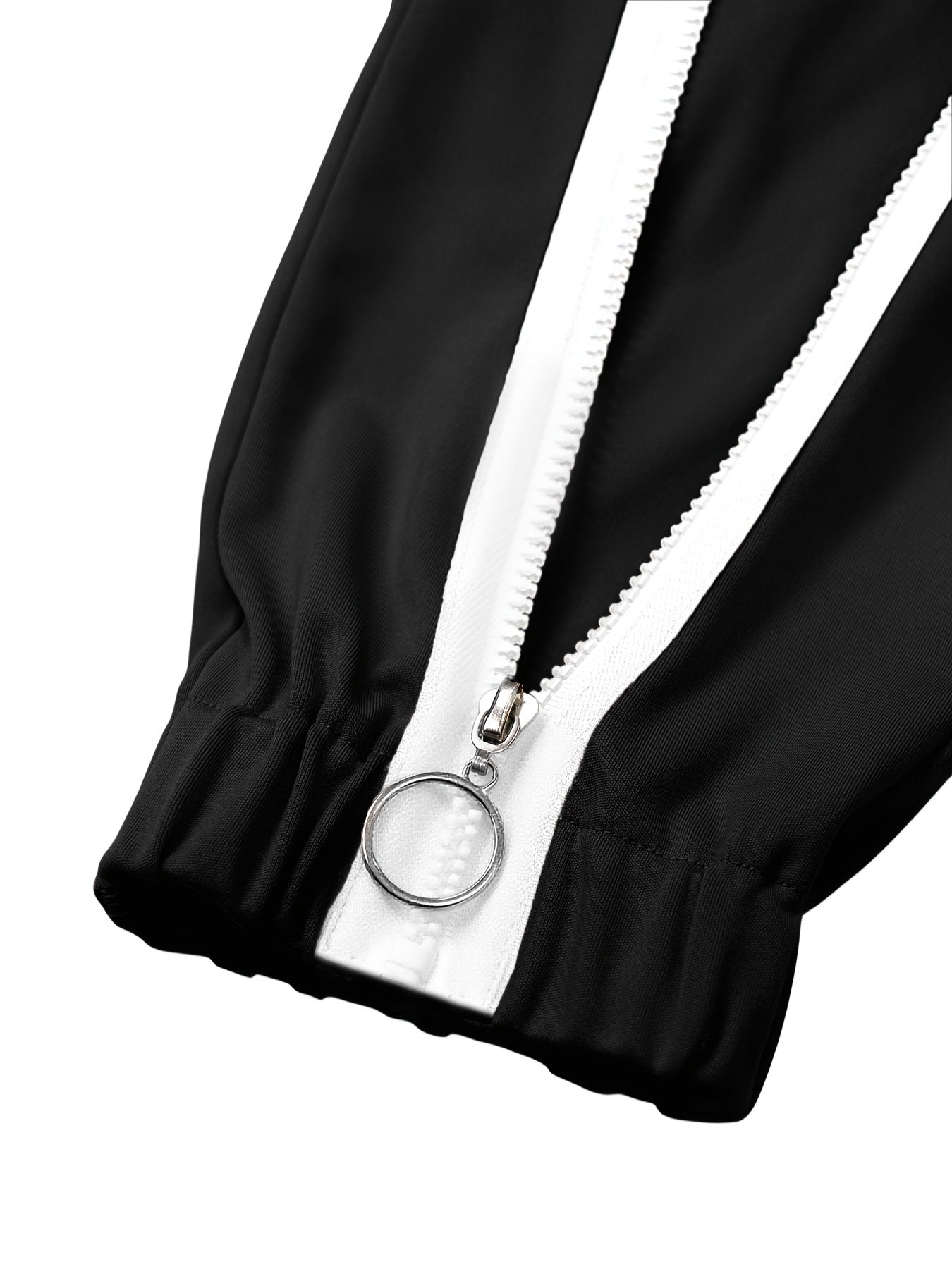 Cross-Border Women'S Two-Piece Set with Zip Long-Sleeve Top And Pants Featuring a Patchwork Zip Design, Casual Outfit