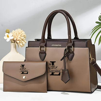 Personalized PU Leather Large Capacity Women’s Shoulder Bag Set