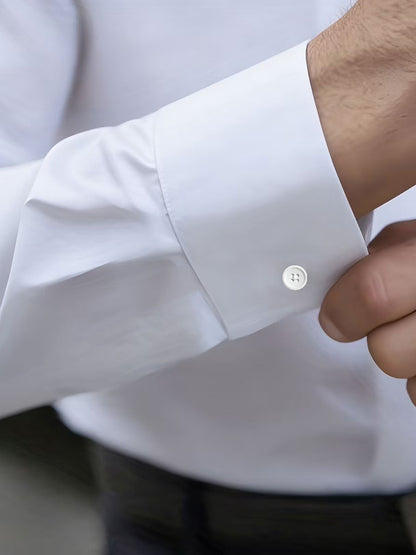 Men's Casual Long Sleeve Business Shirt for Spring and Fall