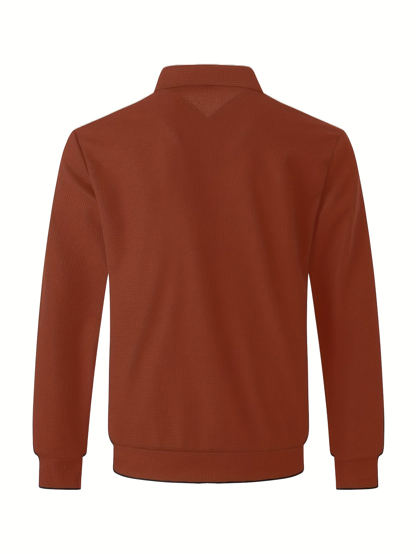 Men's Plain Waffle Zipper Jacket Casual Daily Fashion