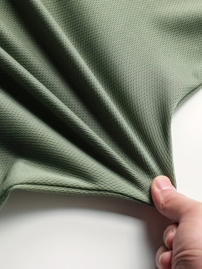 Brand New Short-Sleeve Polo with a Half Zipper, Quick-Drying And Breathable, a Stylish Casual Top - ayq