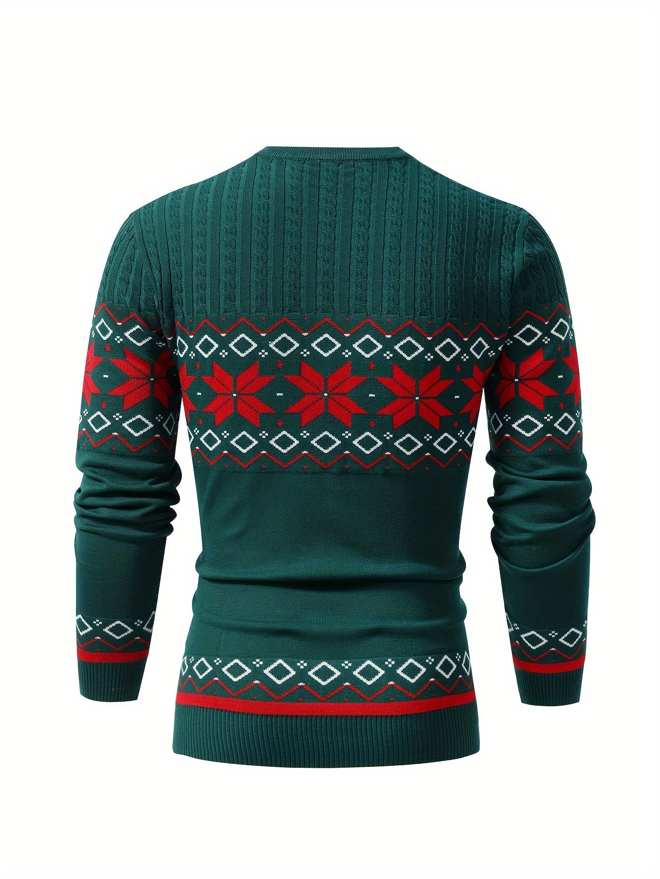 Men'S Jacquard Casual Knitted Warm Top