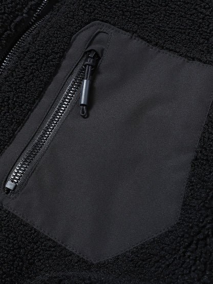 Men'S Heavyweight Fleece Jacket - Thermal Winter Coat with Stand Collar, Zipper Closure, Front Pockets - Brown/ - Cold Weather Outerwear for Everyday & Formal, Winter Jacket, Casual Outerwear, Durable Polyester, Seasonal Fash