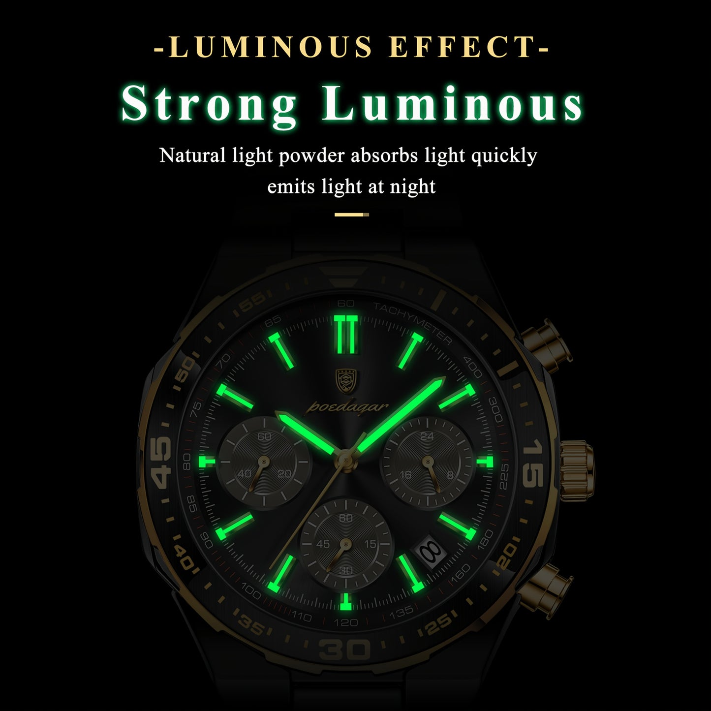 Men's Business Quartz Watch Stainless Steel Waterproof
