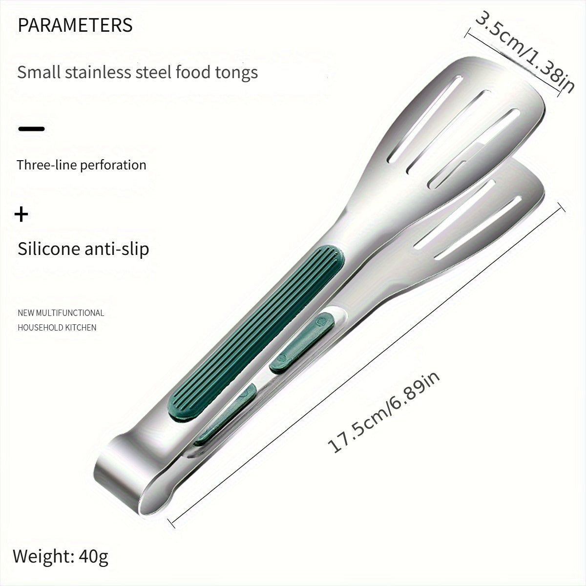 Stainless Steel Kitchen Tongs Set, Non-Slip Grip, Multi-Purpose Cooking Utensils for Grilling, Serving, And Salad, Metal Food Grabber for Bread And BBQ - Home Kitchen Accessories