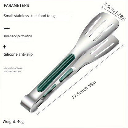 Stainless Steel Kitchen Tongs Set, Non-Slip Grip, Multi-Purpose Cooking Utensils for Grilling, Serving, And Salad, Metal Food Grabber for Bread And BBQ - Home Kitchen Accessories