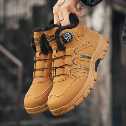 Men's Autumn Winter Lined Outdoor Chukka Boots with PVC Sole