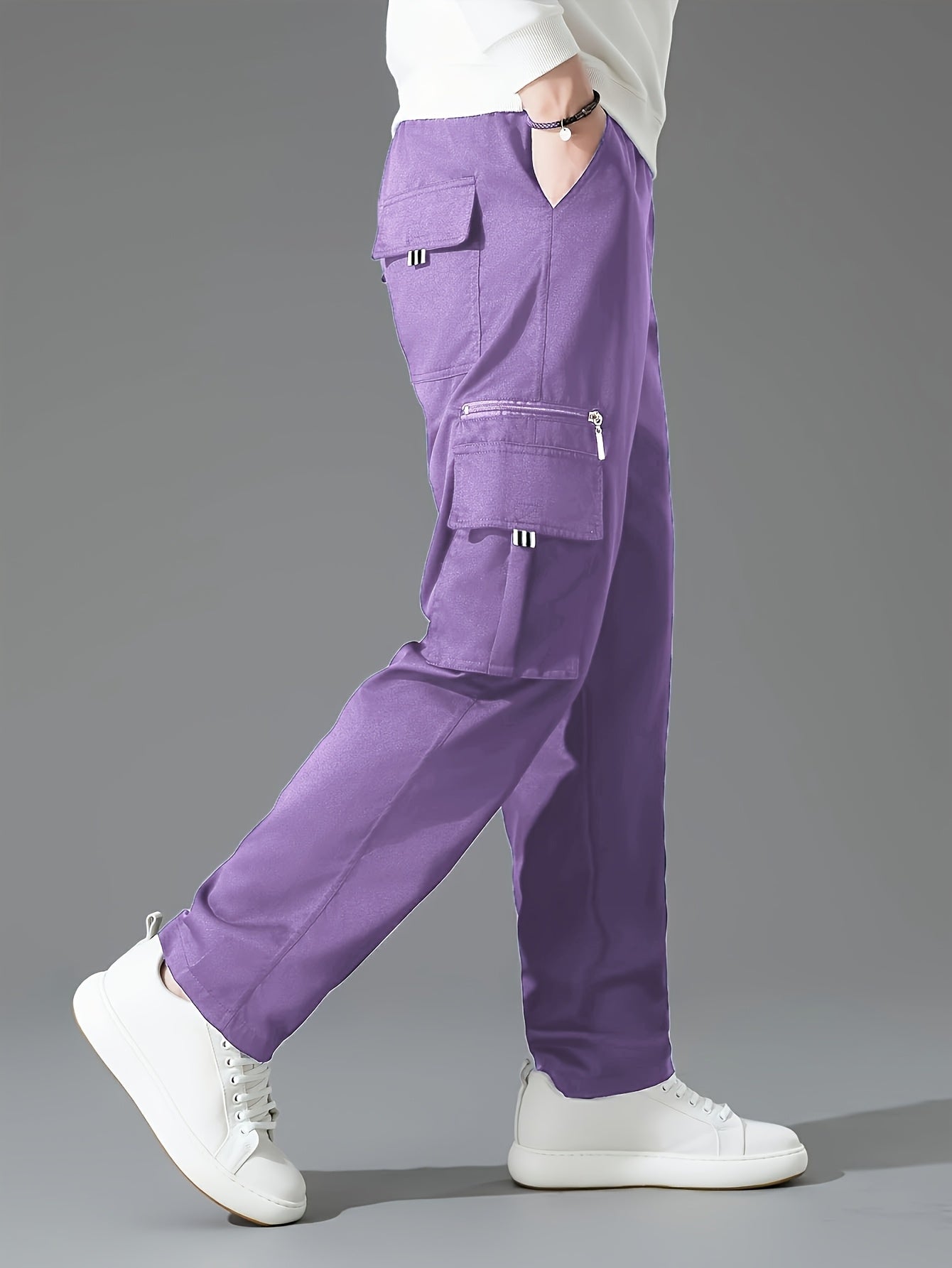 Men's Loose Fit Vintage Cargo Pants with Multiple Pockets