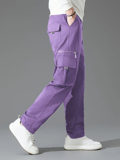 Men's Loose Fit Vintage Cargo Pants with Multiple Pockets