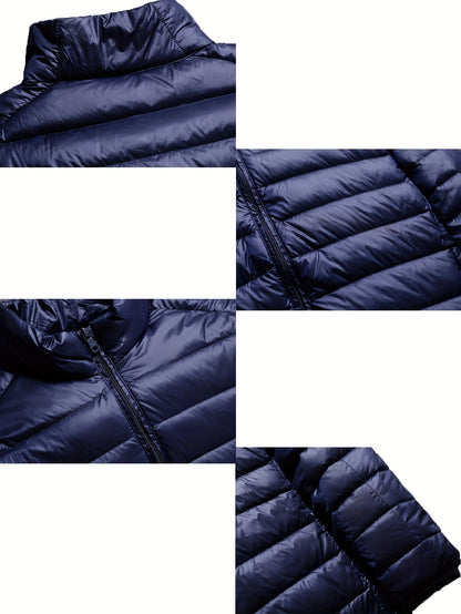 Spring, Autumn, And Winter Styles with a Stand Collar And Zipper Closure, Versatile Casual Lightweight Jacket for Men