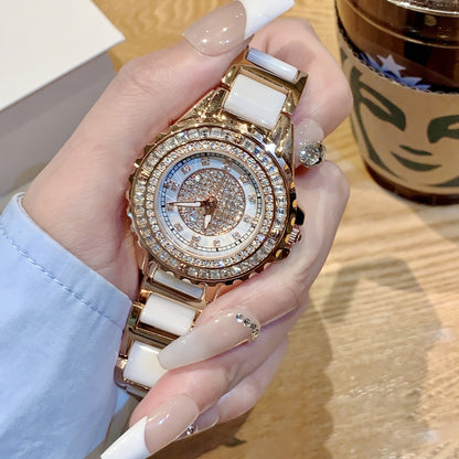 Elegant Women's Quartz Watch with Stainless Steel Band