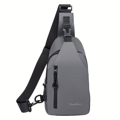 1pc CHATEK KAIAO Large Capacity PU Leather Sling Bag - Stylish Multi-Compartment Chest Bag for Travel, Business  School, Black, 36.2cm x 17cm x 8cm, Travel Shoulder Bag   Modern Sling Bag   Durable Zipper Closure