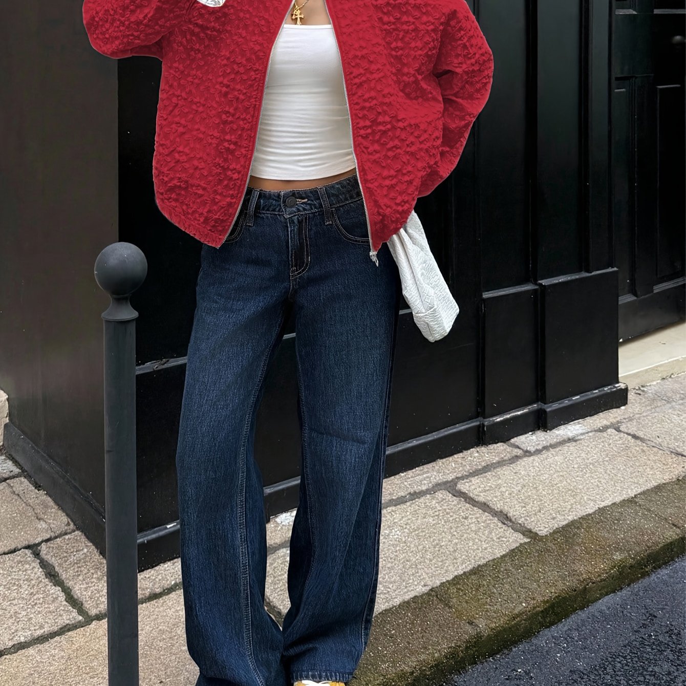 Solid Color Zip-Up Casual Jacket