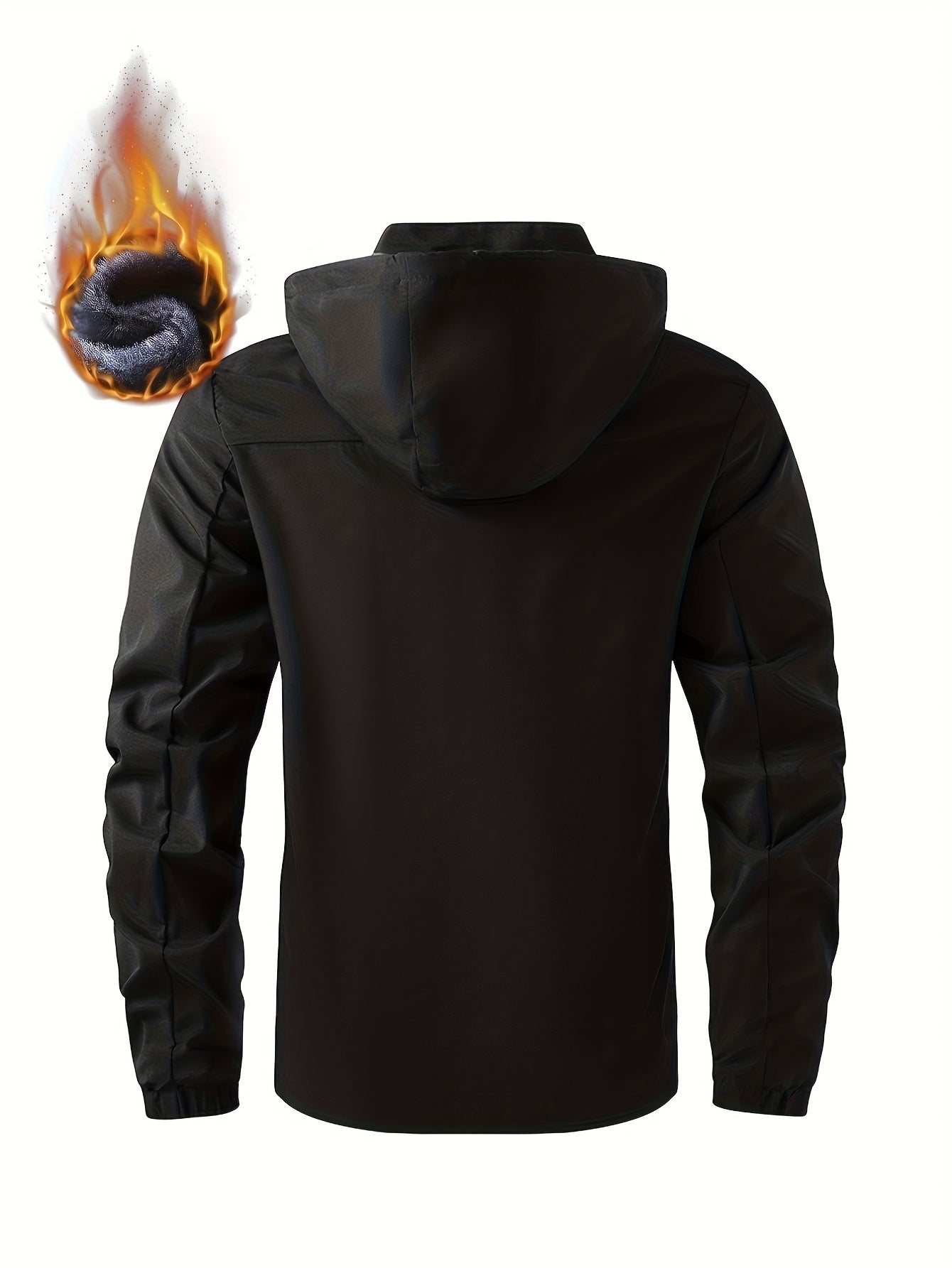 Men'S Fleece Jacket - Full-Zip Hooded Coat with Zippered Pockets, All-Season Lightweight Outerwear for Gym, Hiking, Everyday - - Easy-Care Polyester Jacket for Teens & Adults, Gym Apparel, Sporty Design, Durable Fabric, Activ