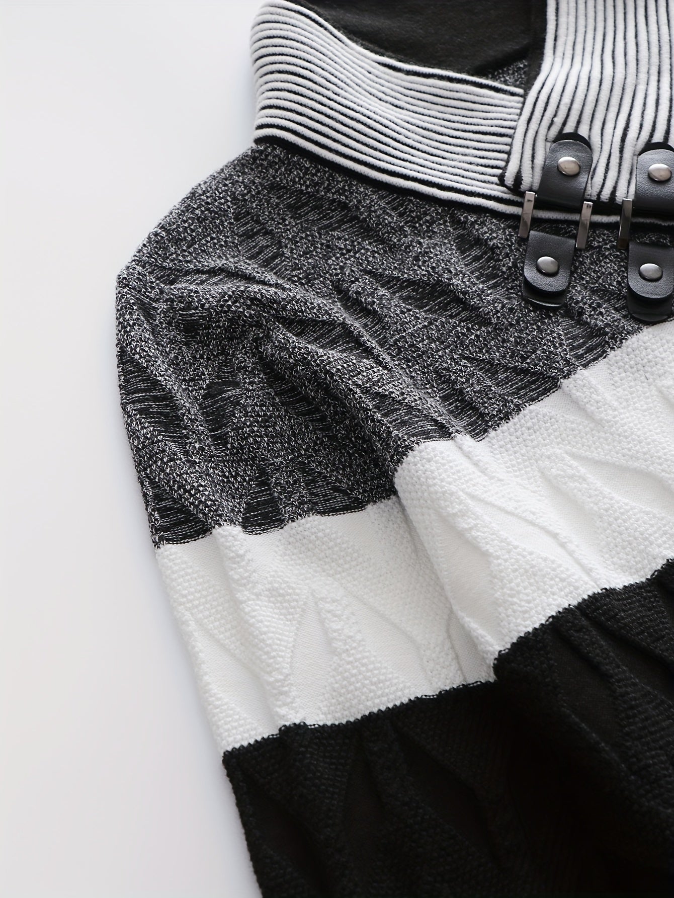 Men'S Fashion Knit Pullover with a Collar for Warmth