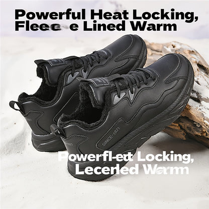 Men's Heavy-Duty Thermal Winter Snow Boots - -like Low-Top Ankle Boots with Lace-Up Closure, Arch & Traction Tread - Warm Outdoor Shoes for Driving, Ice & Snow - All-Terrain Use (Casual/Snow/Slush) - Comfortable & Durable - I