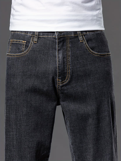 Geng Yuanshi High-End Summer Men's Jeans New Trend Fashion Straight-Leg Light Business Stretch Denim Pants